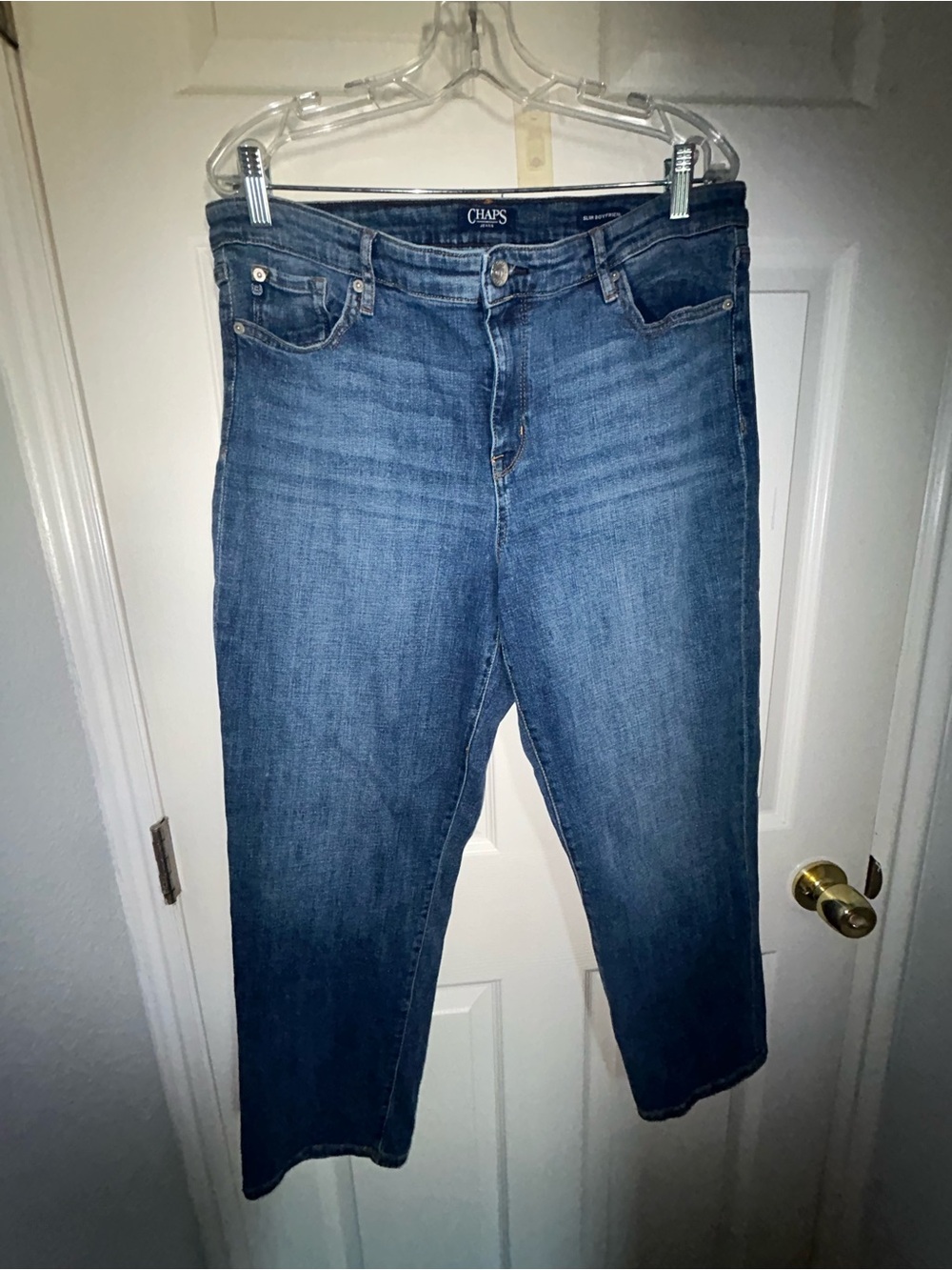 Womens Chaps Slim Boyfriend Jeans in Medium Blue size 12